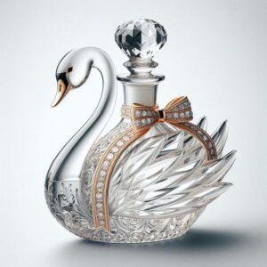 Swan Shaped Crystal Perfume Bottle _ Elegant Luxury Fragrance Design